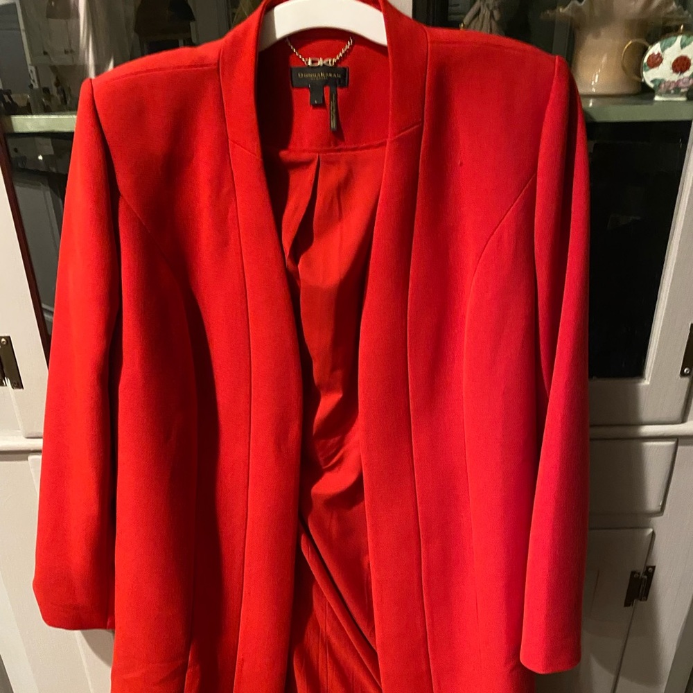 Women’s Donna Karan red lined jacket
